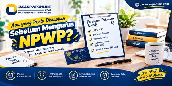 Persiapan dokumen sebelum mengurus NPWP, meliputi KTP, data diri, alamat domisili, dan dokumen pendukung.